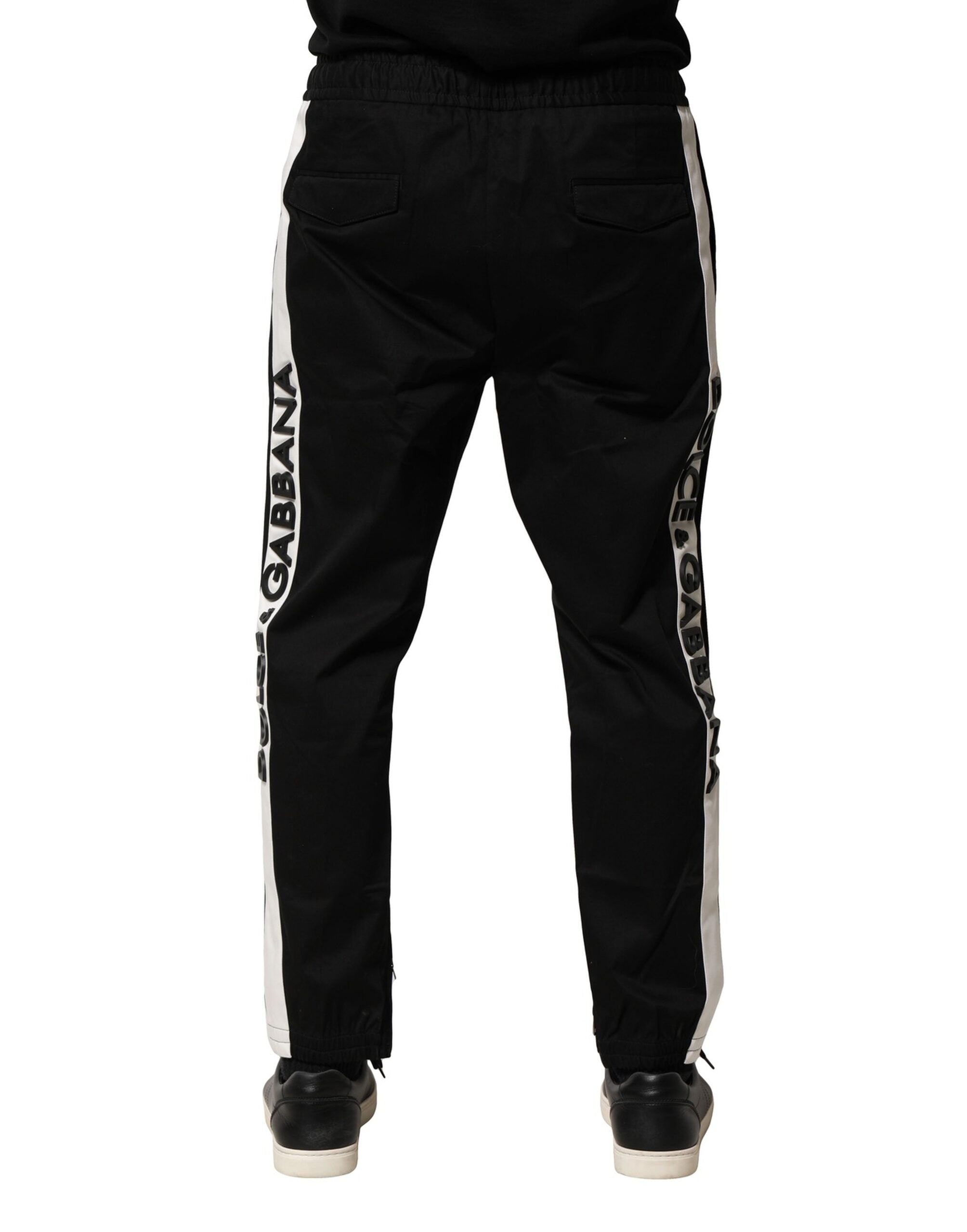Dolce &amp; Gabbana – Schwarze Jogginghose aus Baumwolle mit mittlerer Taille