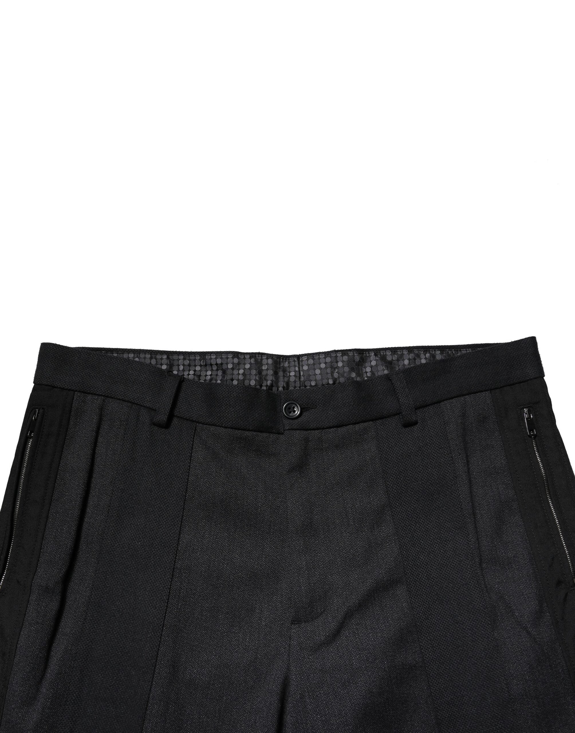 Dolce &amp; Gabbana – Schmale Anzughose aus schwarzer Baumwolle