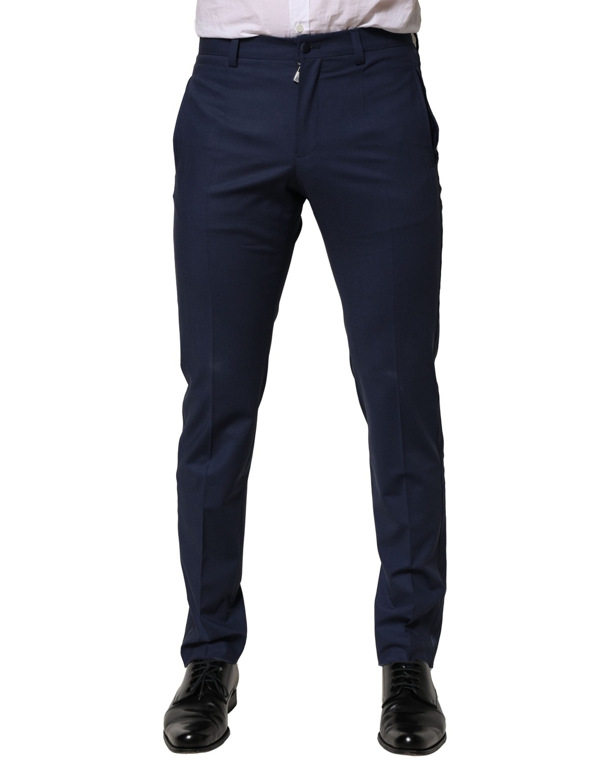 Dolce &amp; Gabbana Dunkelblaue Anzughose aus Wolle