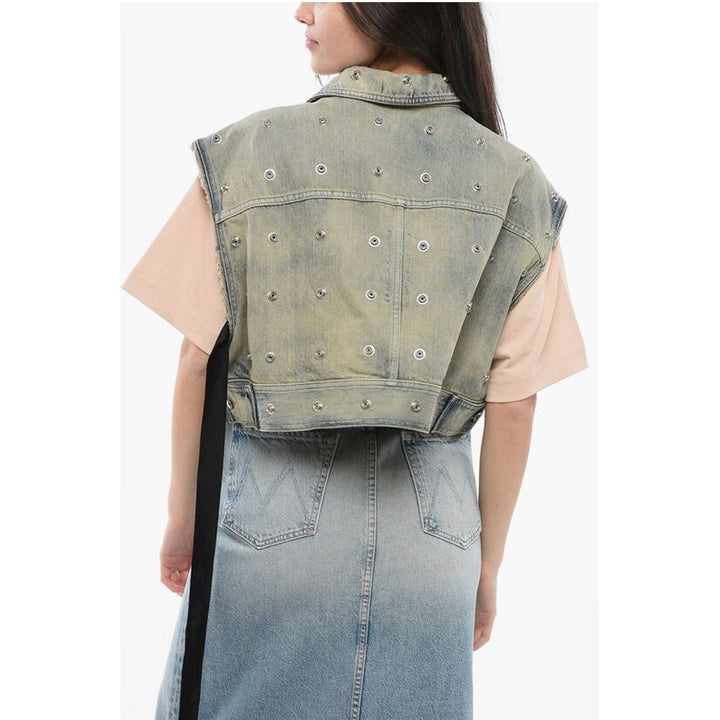 Rick Owens Denim Cropped Jacket with Laces