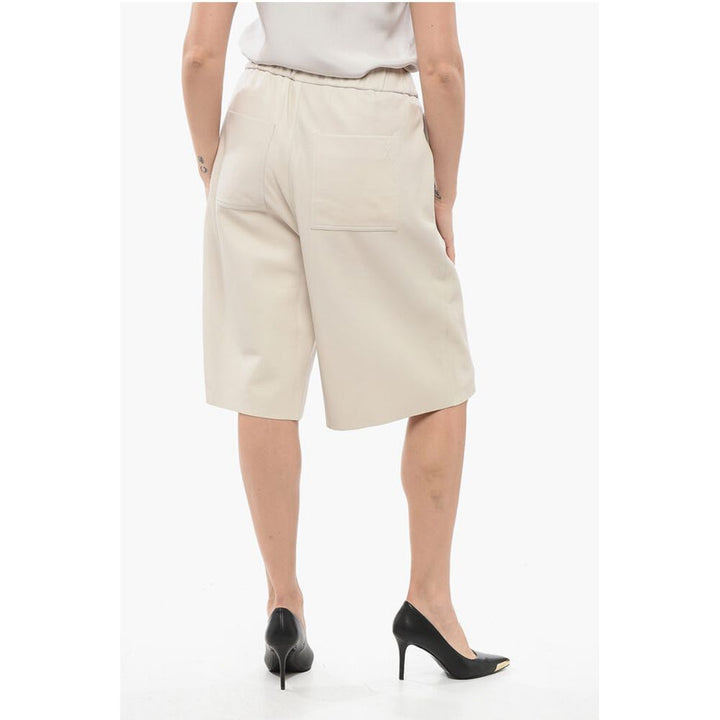 Ami Alexandre Mattiussi Leather Wide Leg Shorts
