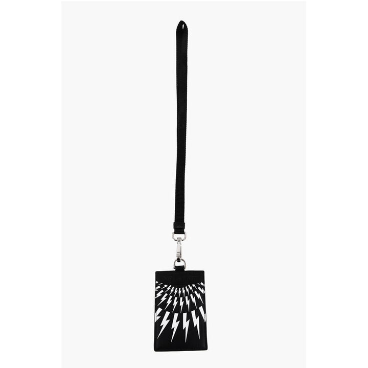 Neil Barrett Leather FAIR-ISLE THUNDERBOLT Badge Holder