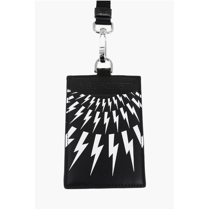 Neil Barrett Leather FAIR-ISLE THUNDERBOLT Badge Holder