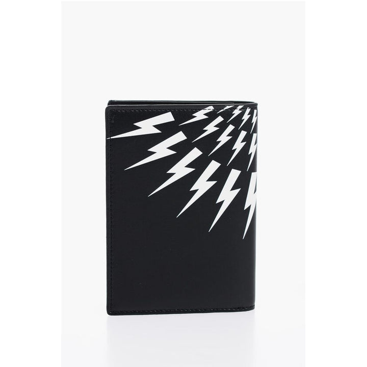 Neil Barrett Leather FAIR-ISLE THUNDERBOLT Passport Holder