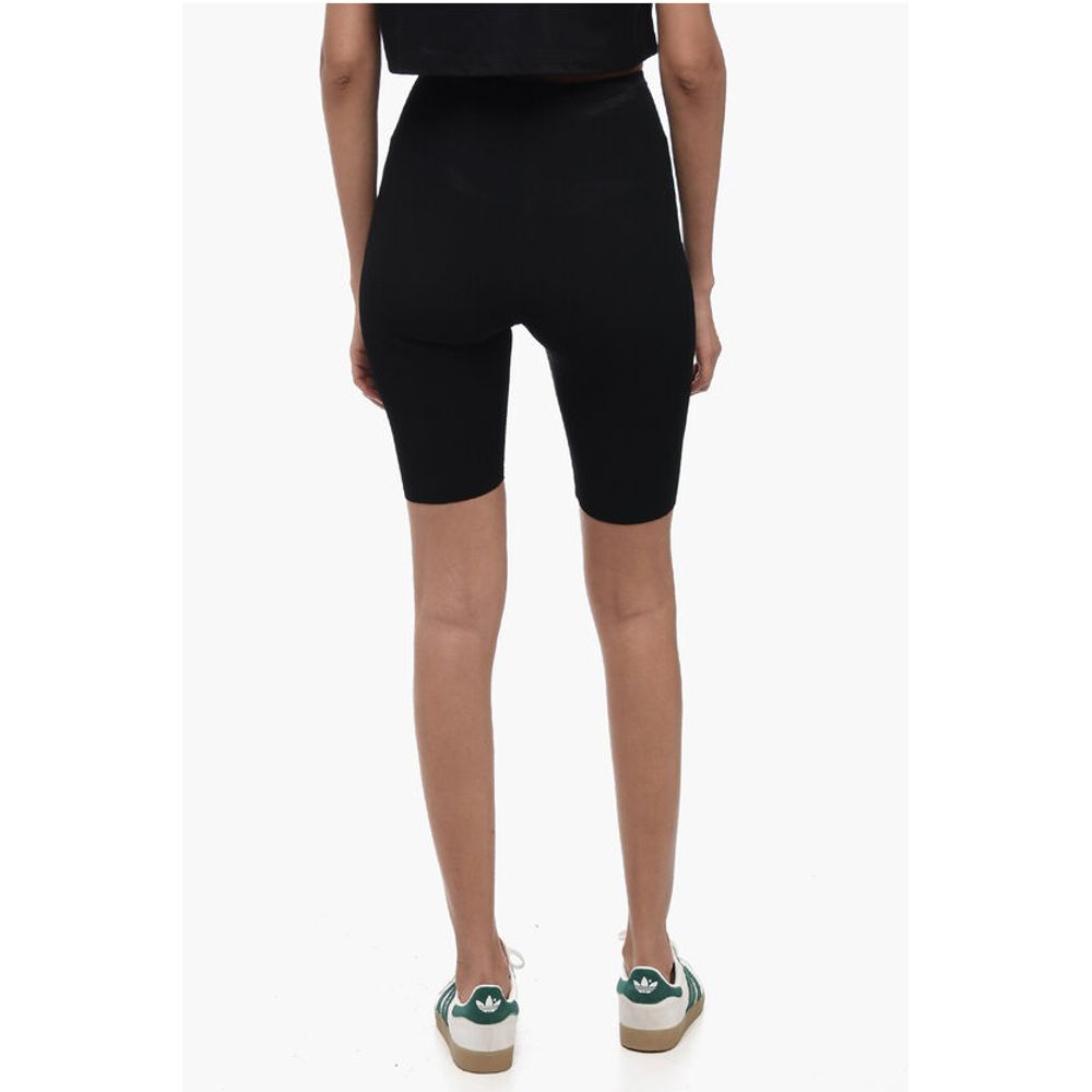 Valentino Stretch Fabric Biker Shorts with Embroidered Logo
