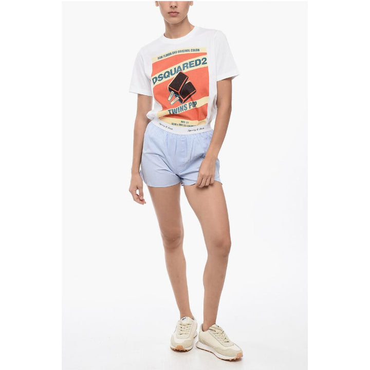 Sporty & Rich Shorts CASSIE WOMAN in Tinta Unita con Banda Elastica Logata