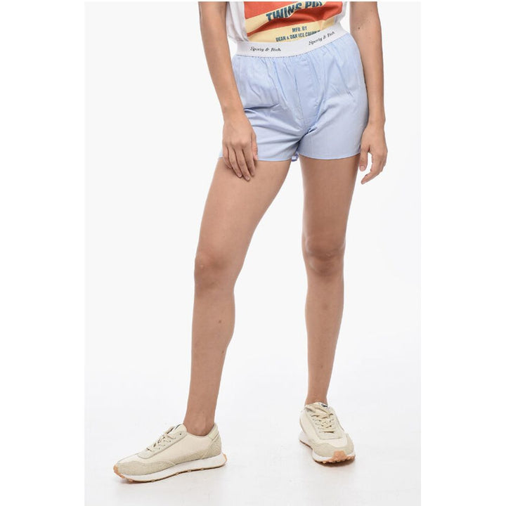 Sporty & Rich Shorts CASSIE WOMAN in Tinta Unita con Banda Elastica Logata