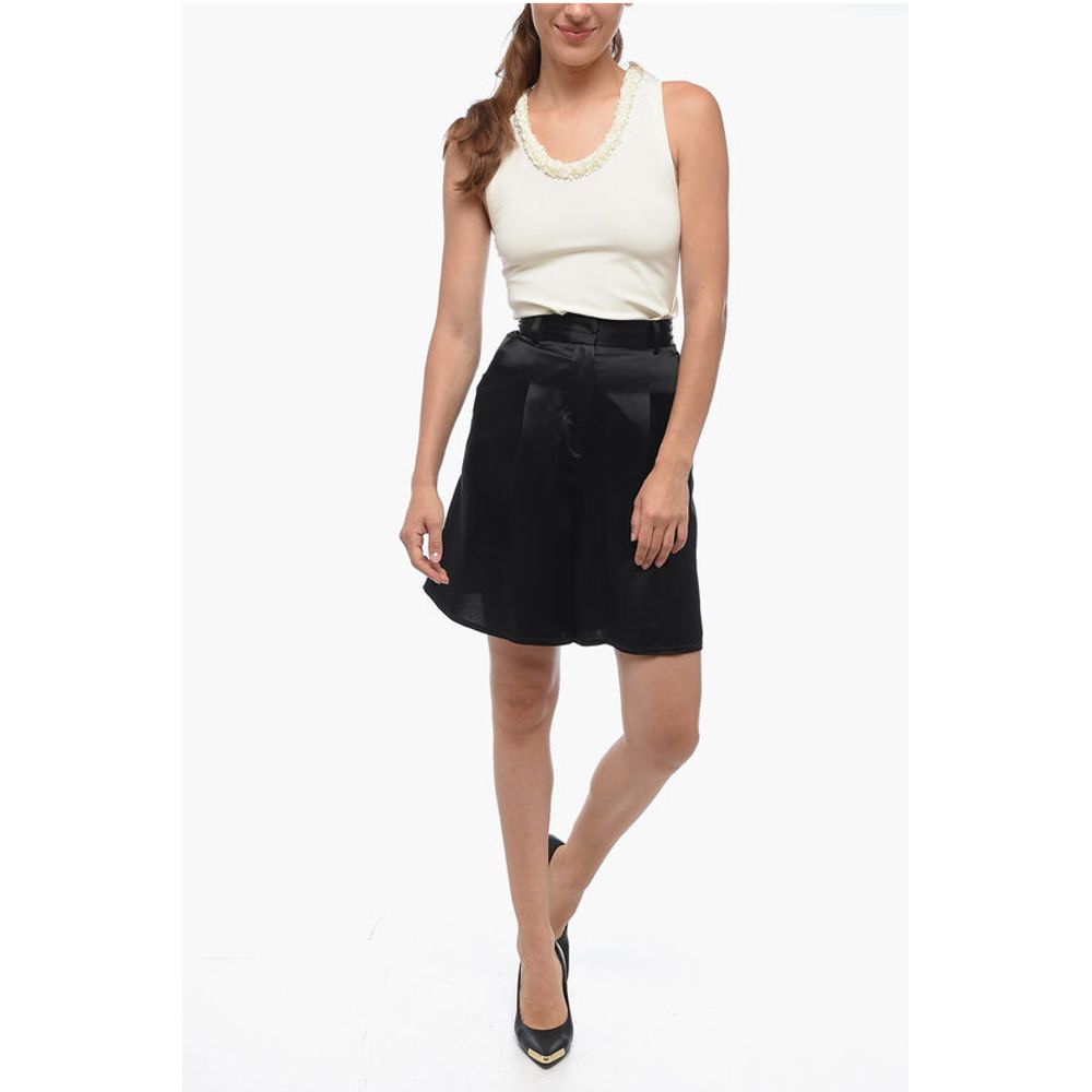 By Malene Birger Single-Pleat Satin POVILLA Shorts