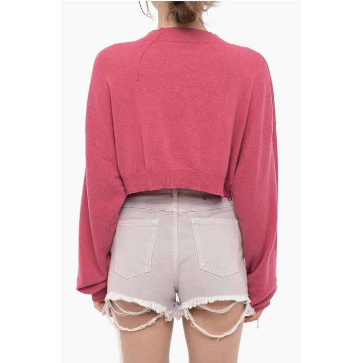 Cropped Turtleneck Cashmere Blend Sweater