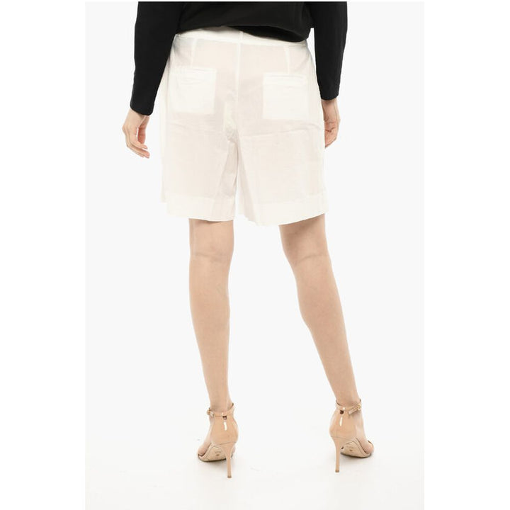 Woolrich Double Pleated Shorts with Belt Loops