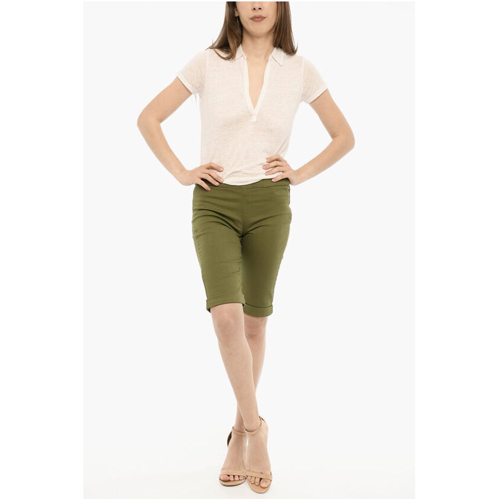 Woolrich Cuffed Hem Shorts with Golden-Closure