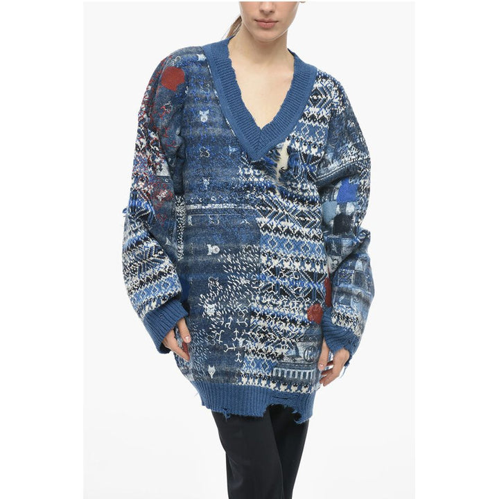 Maison Margiela MM0 V Neck Wool Blend Pullover
