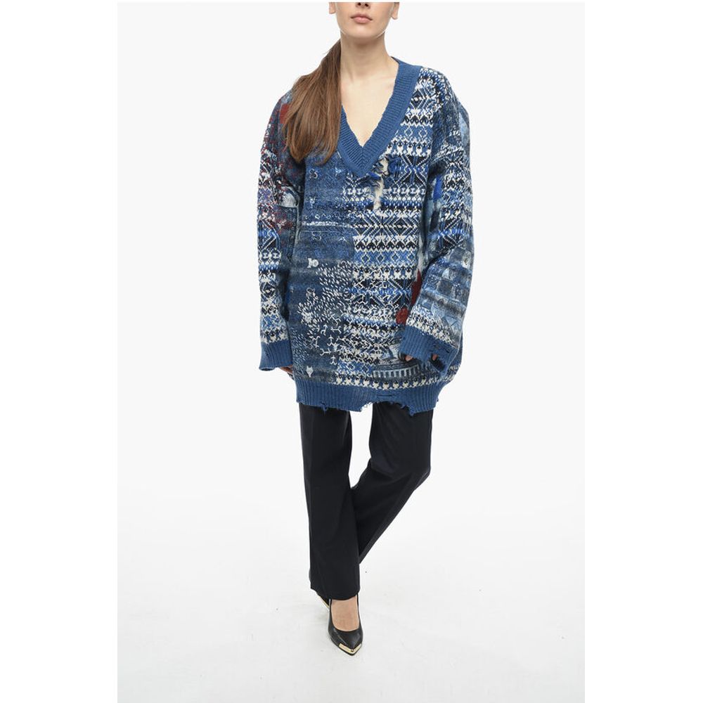 Maison Margiela MM0 V Neck Wool Blend Pullover