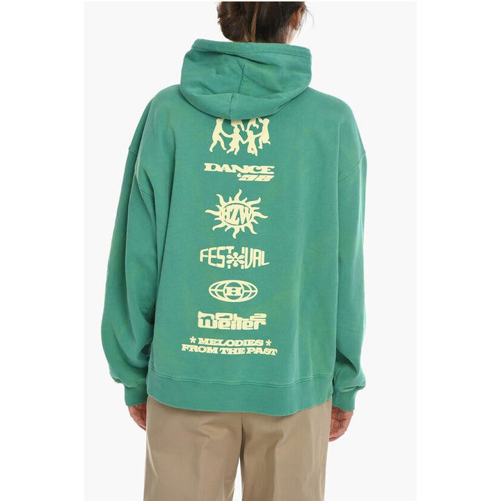 Holzweiler Back Printed Brushed Cotton RIVERS LOGOS Hoodie