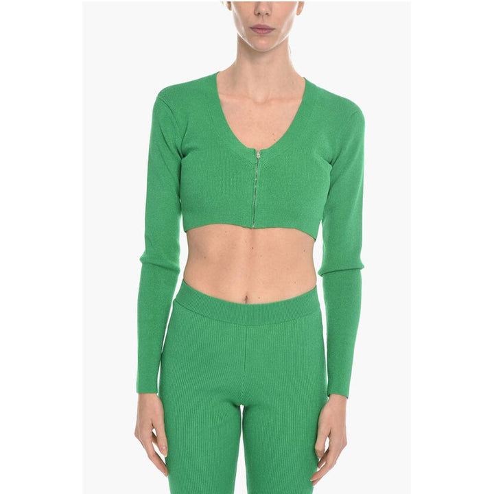 Birgitte Herskind VANESSA HONG Solid Color MISS Cropped Cardigan with Zip Clos