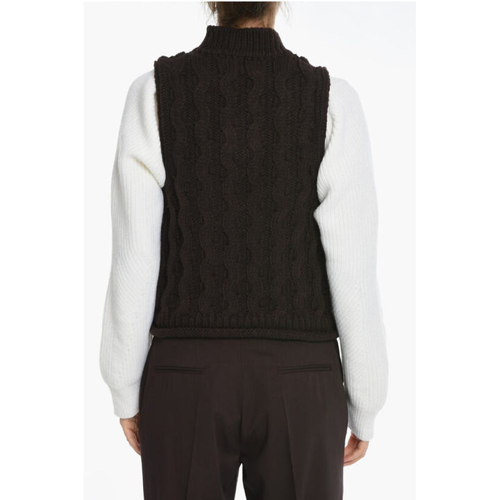 Samsoe Samsoe Cable Knit Sleeveless HUSKE V-Neck Sweater Sleeveless