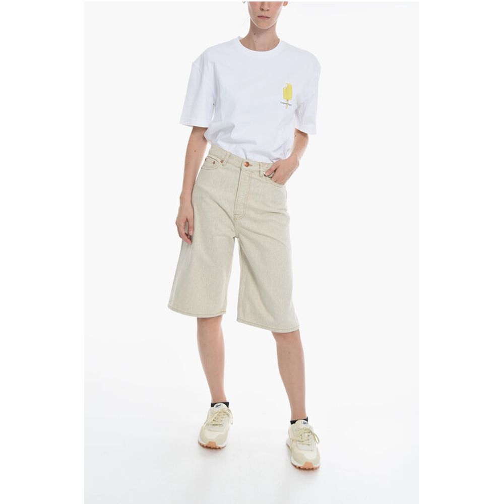 Samsoe Samsoe Denim REBECCA Shorts with Visible Stitching
