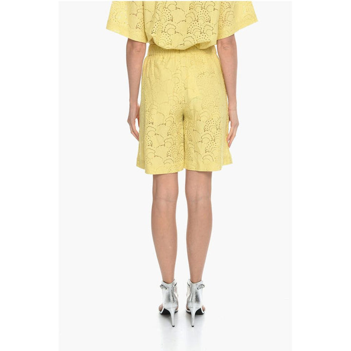 Samsoe Samsoe Solid Color KAREN Shorts with Perforated Motif