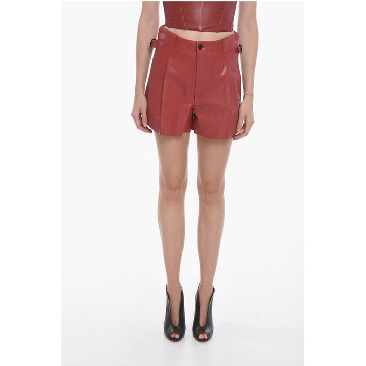 The Mannei Leather ELKE Single-pleated Shorts