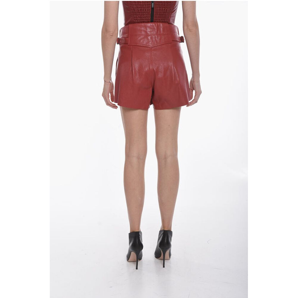 The Mannei Leather ELKE Single-pleated Shorts