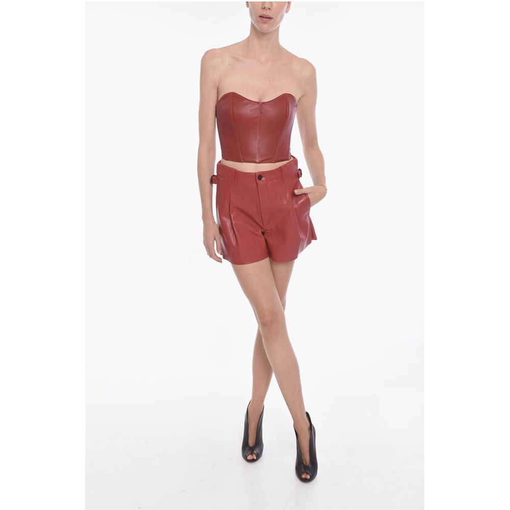 The Mannei Leather ELKE Single-pleated Shorts
