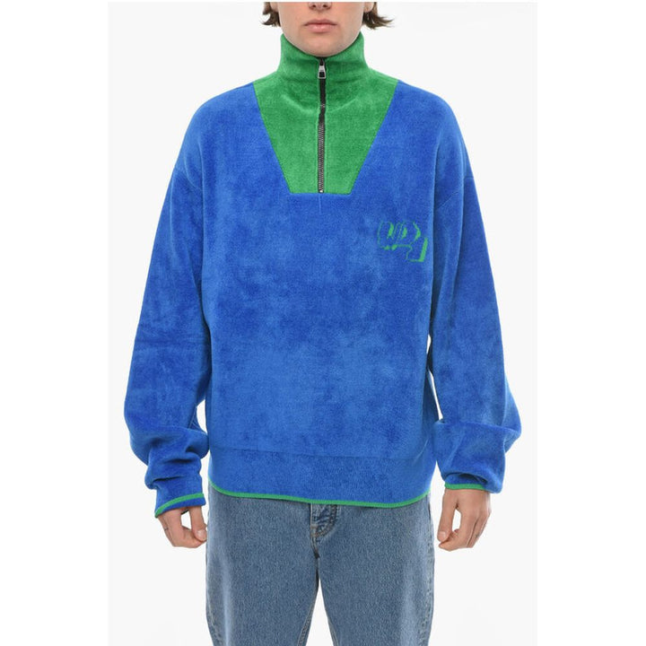 We11done Half Zip Velour Sweatshirt