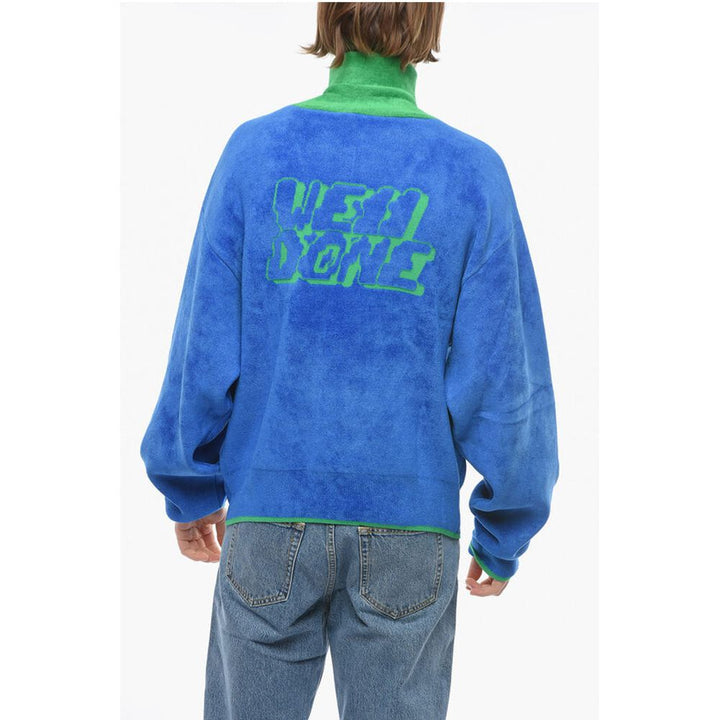 We11done Half Zip Velour Sweatshirt