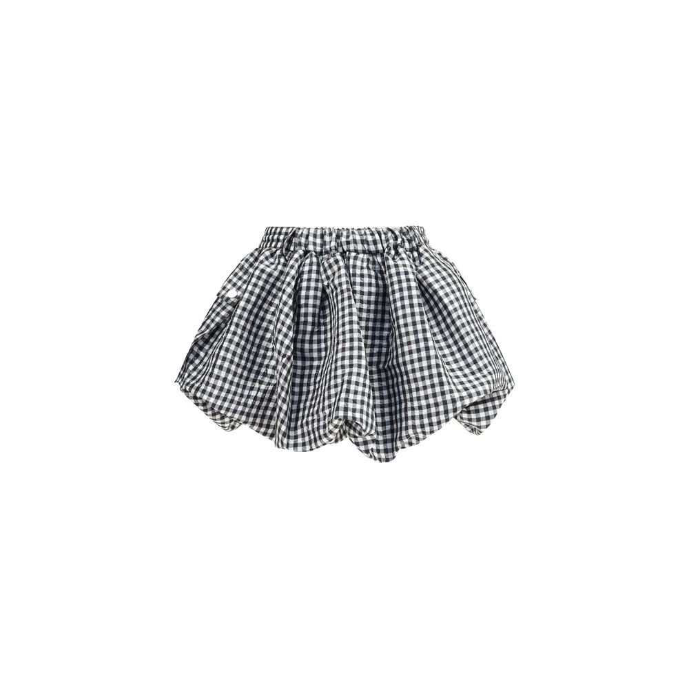 Ganni Vichy pattern balloon Miniskirt