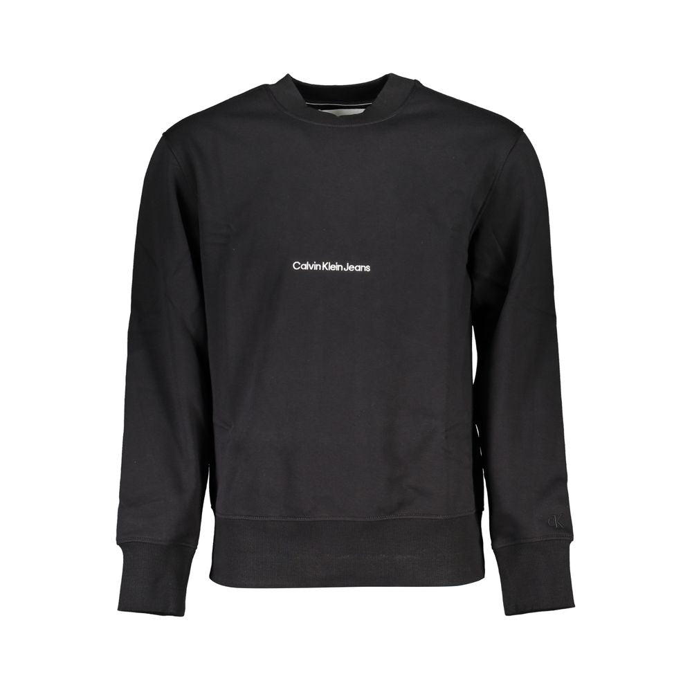 Sweat-shirt en polaire noir élégant à col ras du cou Calvin Klein