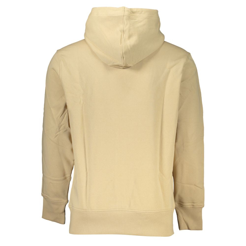 Sweat à capuche en coton brossé beige Calvin Klein
