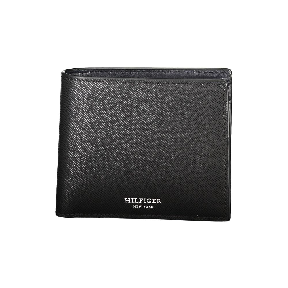Portefeuille en cuir noir Tommy Hilfiger