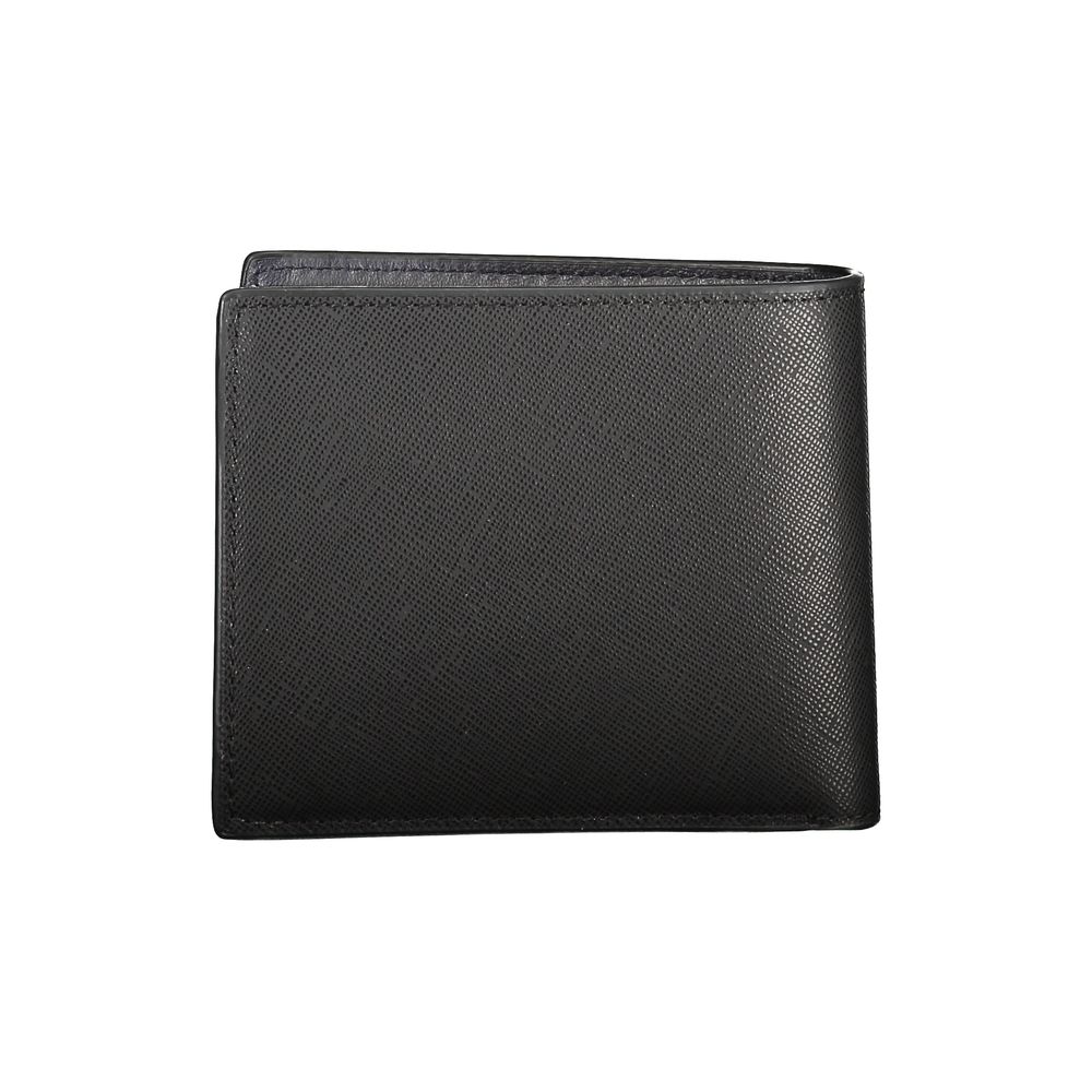 Portefeuille en cuir noir Tommy Hilfiger