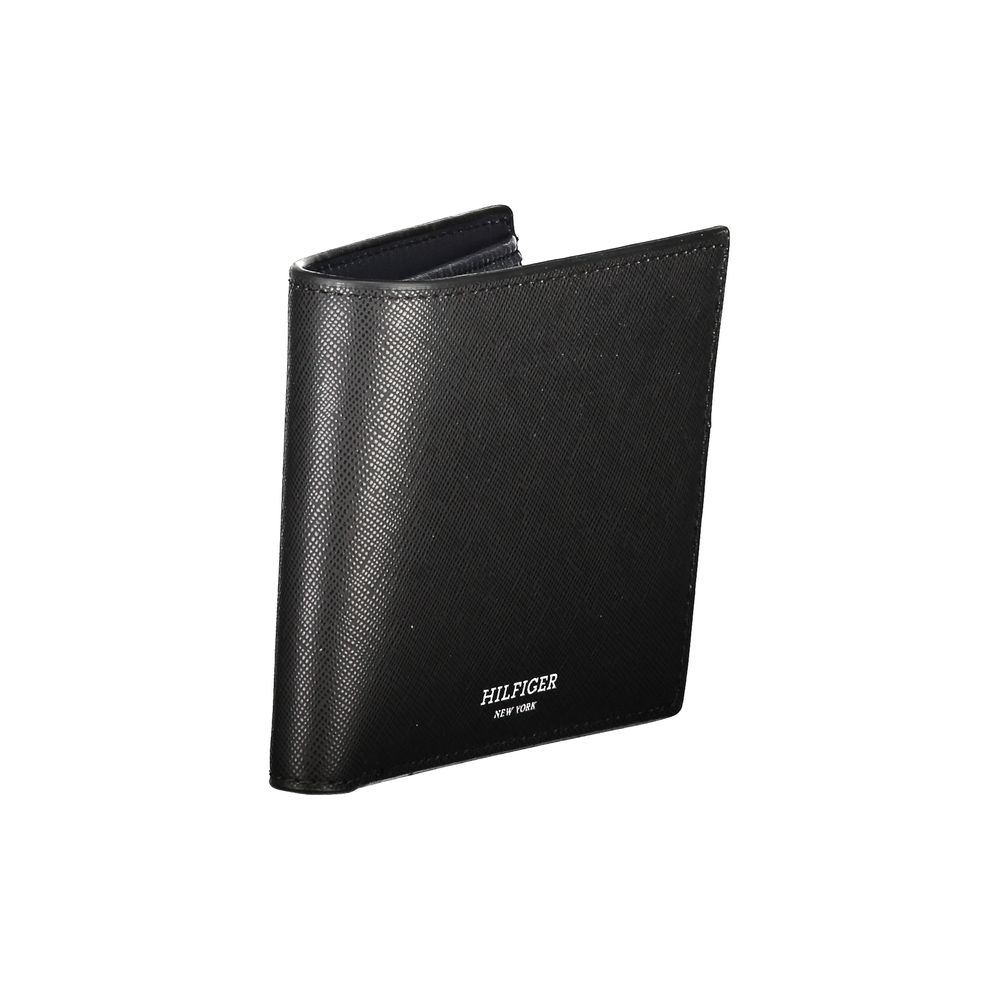 Portefeuille en cuir noir Tommy Hilfiger