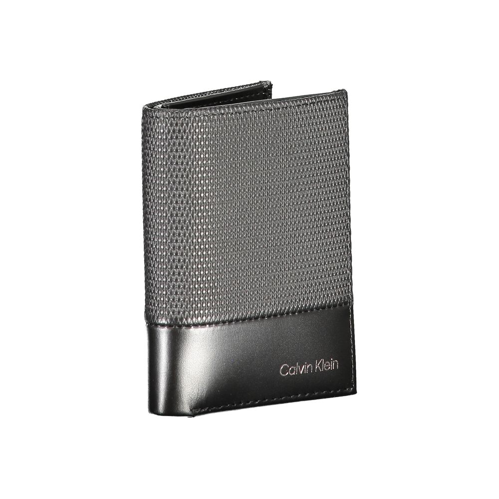 Portefeuille en cuir noir Calvin Klein
