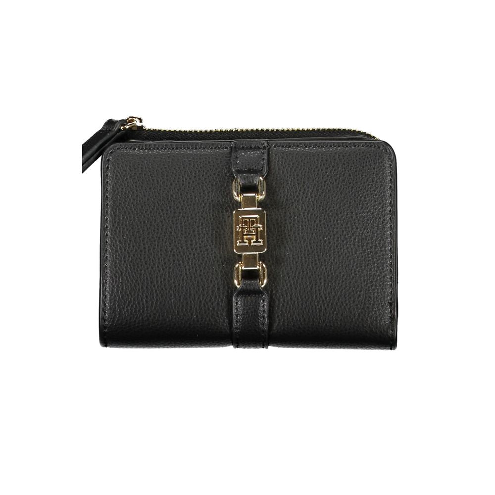 Portefeuille zippé noir élégant Tommy Hilfiger avec porte-monnaie