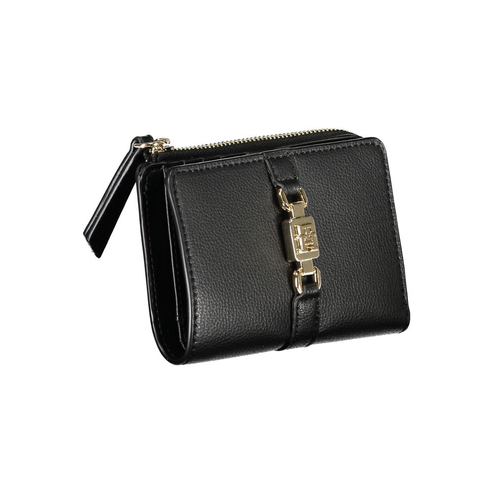 Portefeuille zippé noir élégant Tommy Hilfiger avec porte-monnaie
