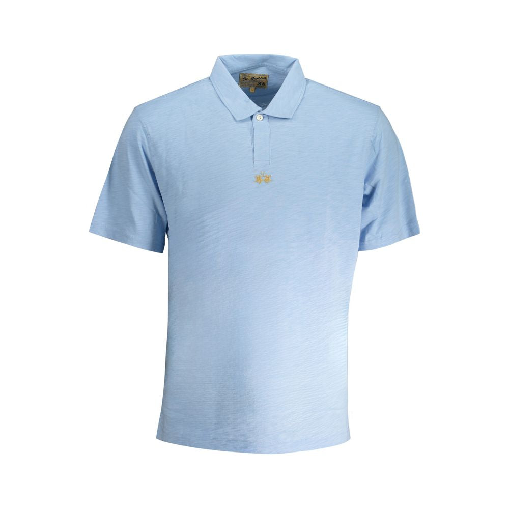 La Martina Hellblaues Herren-Poloshirt aus Baumwolle
