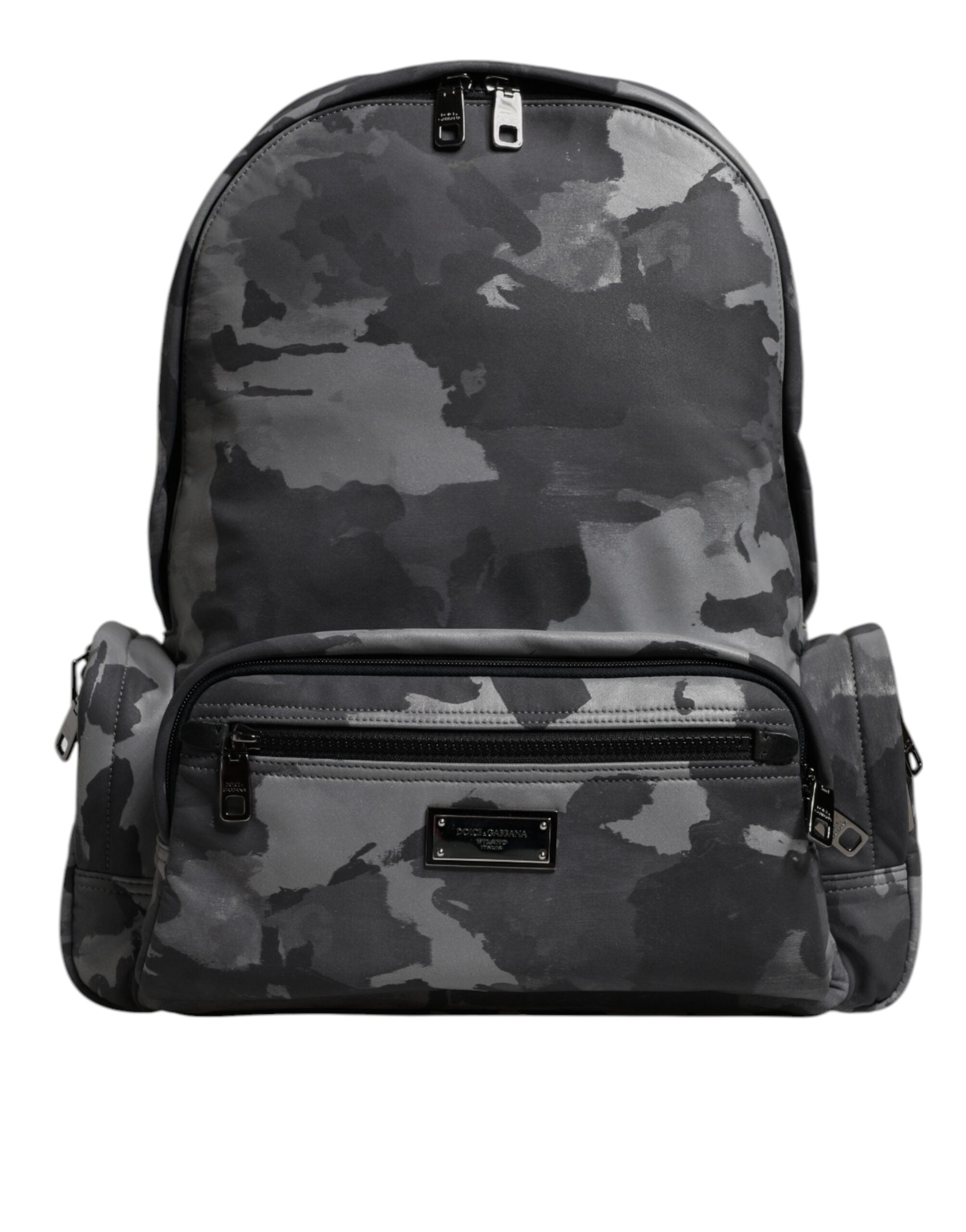 Sac à dos Dolce &amp; Gabbana en coton gris avec plaque logo camouflage