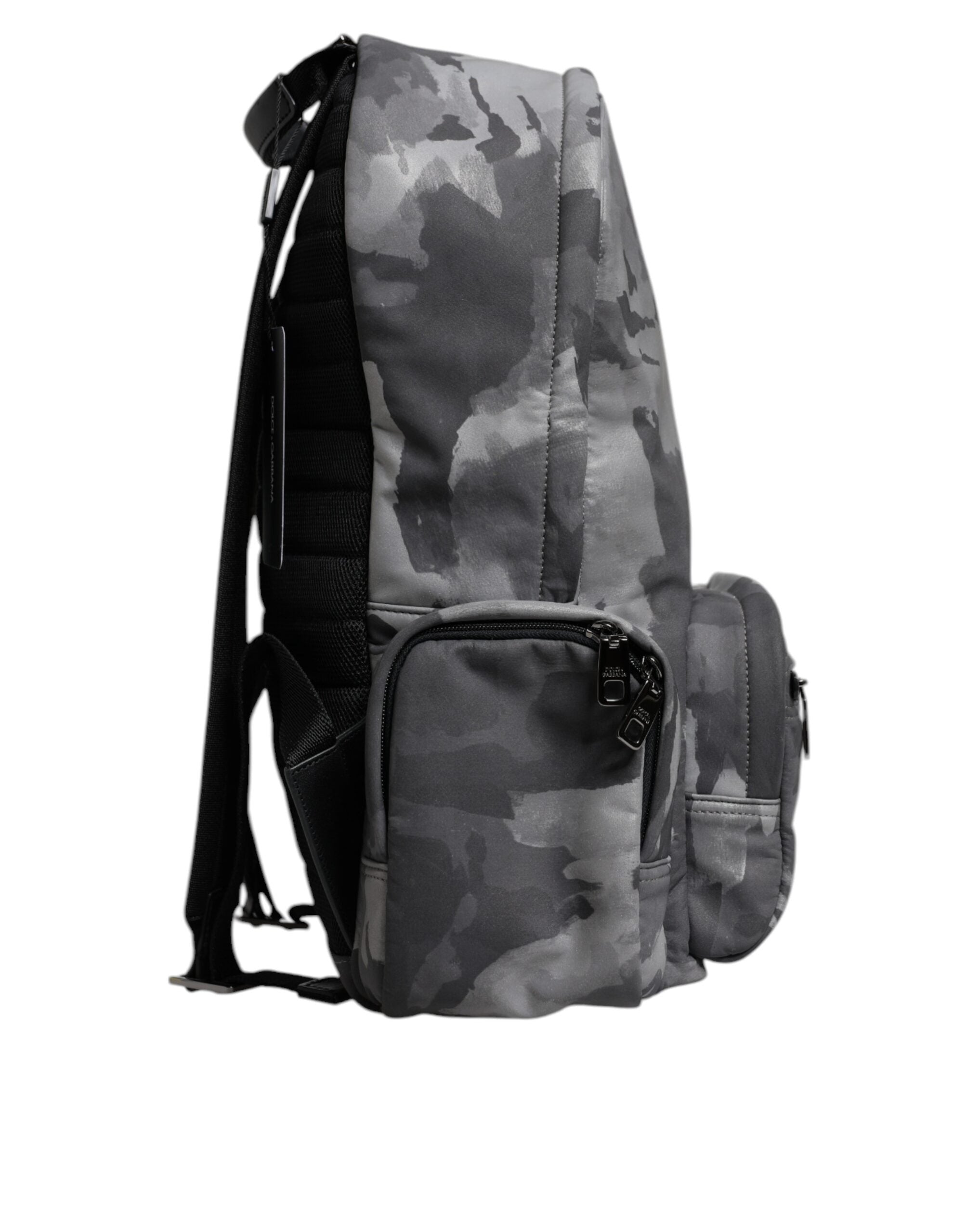 Sac à dos Dolce &amp; Gabbana en coton gris avec plaque logo camouflage