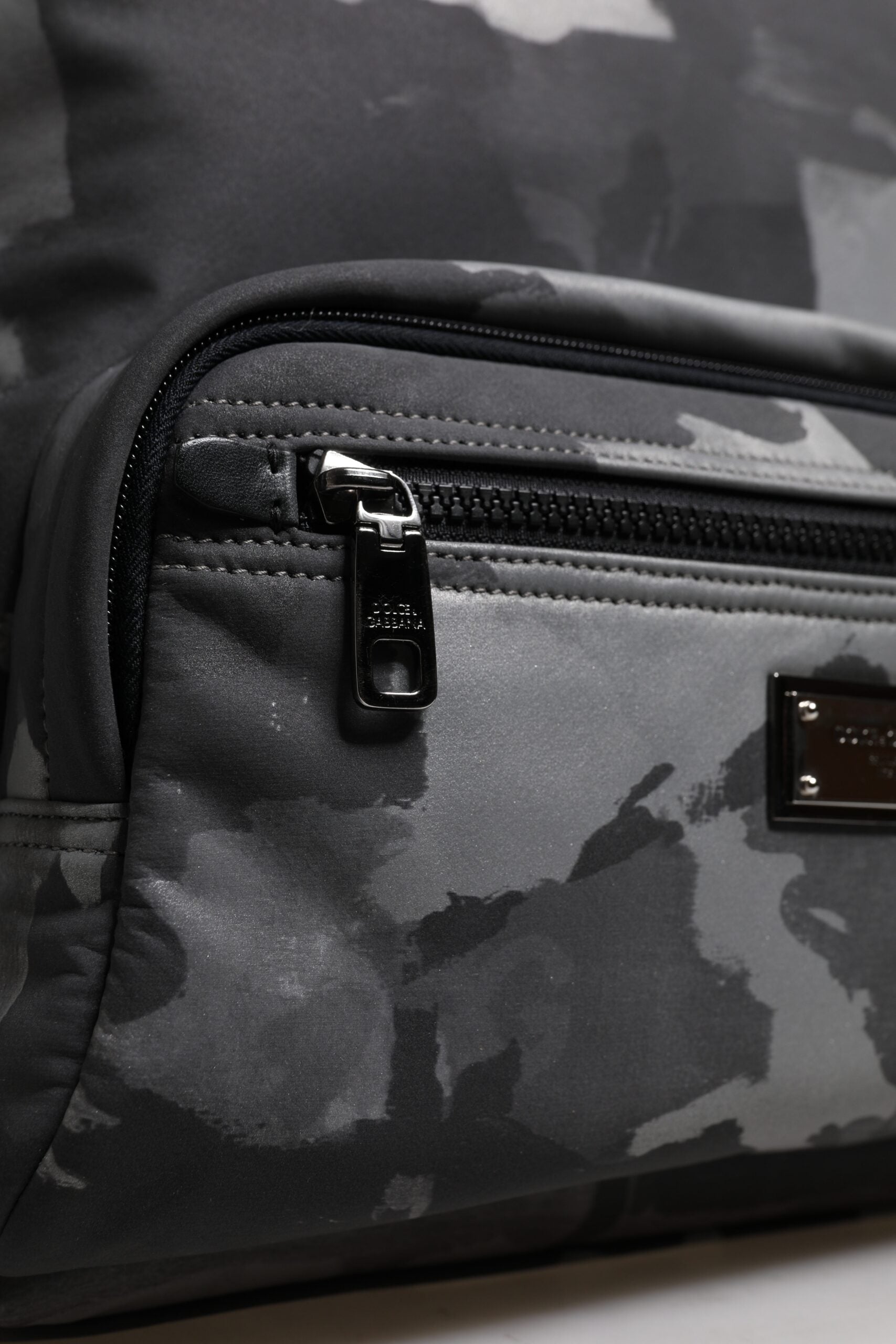 Sac à dos Dolce &amp; Gabbana en coton gris avec plaque logo camouflage