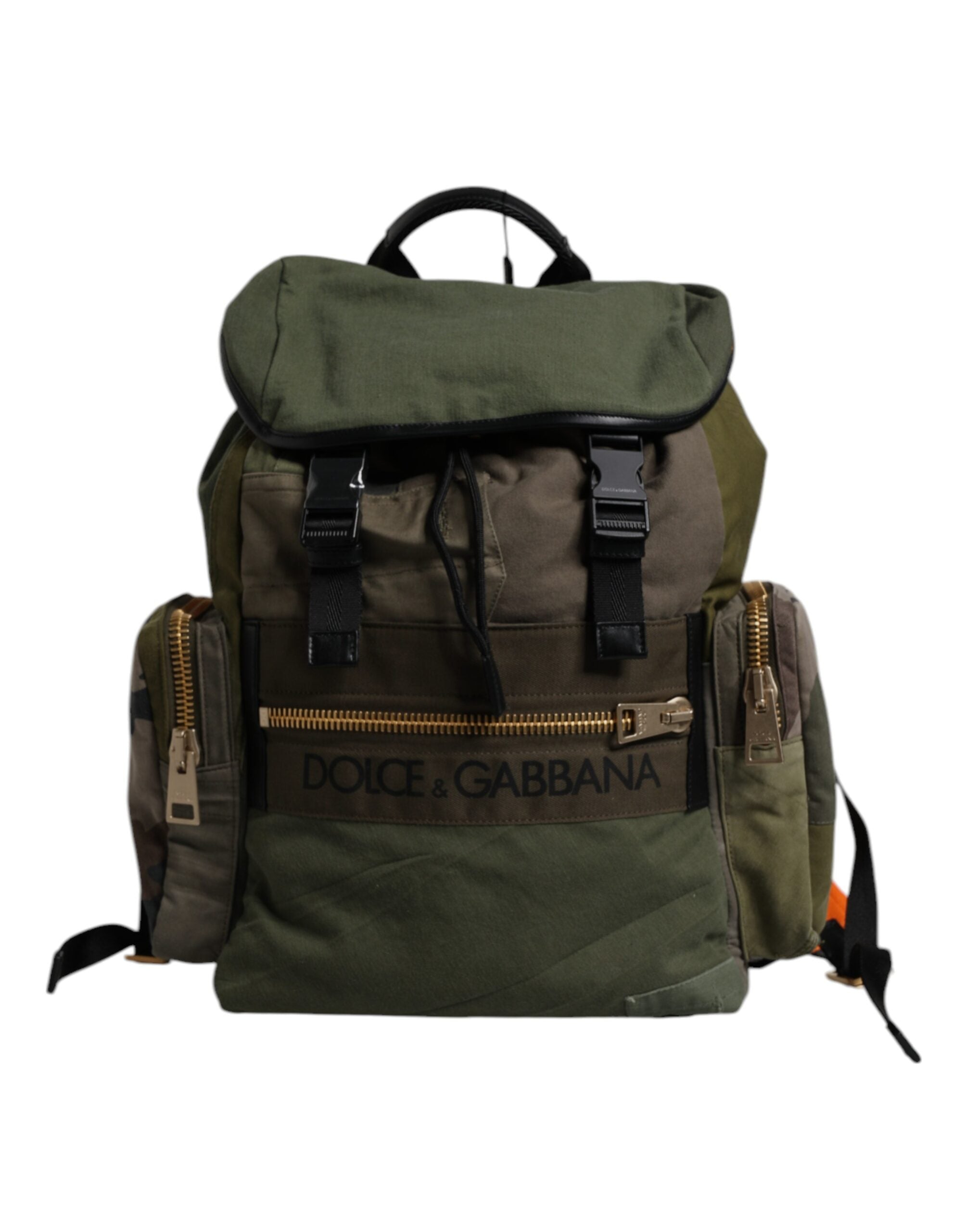 Sac à dos de voyage militaire patchwork vert Dolce &amp; Gabbana