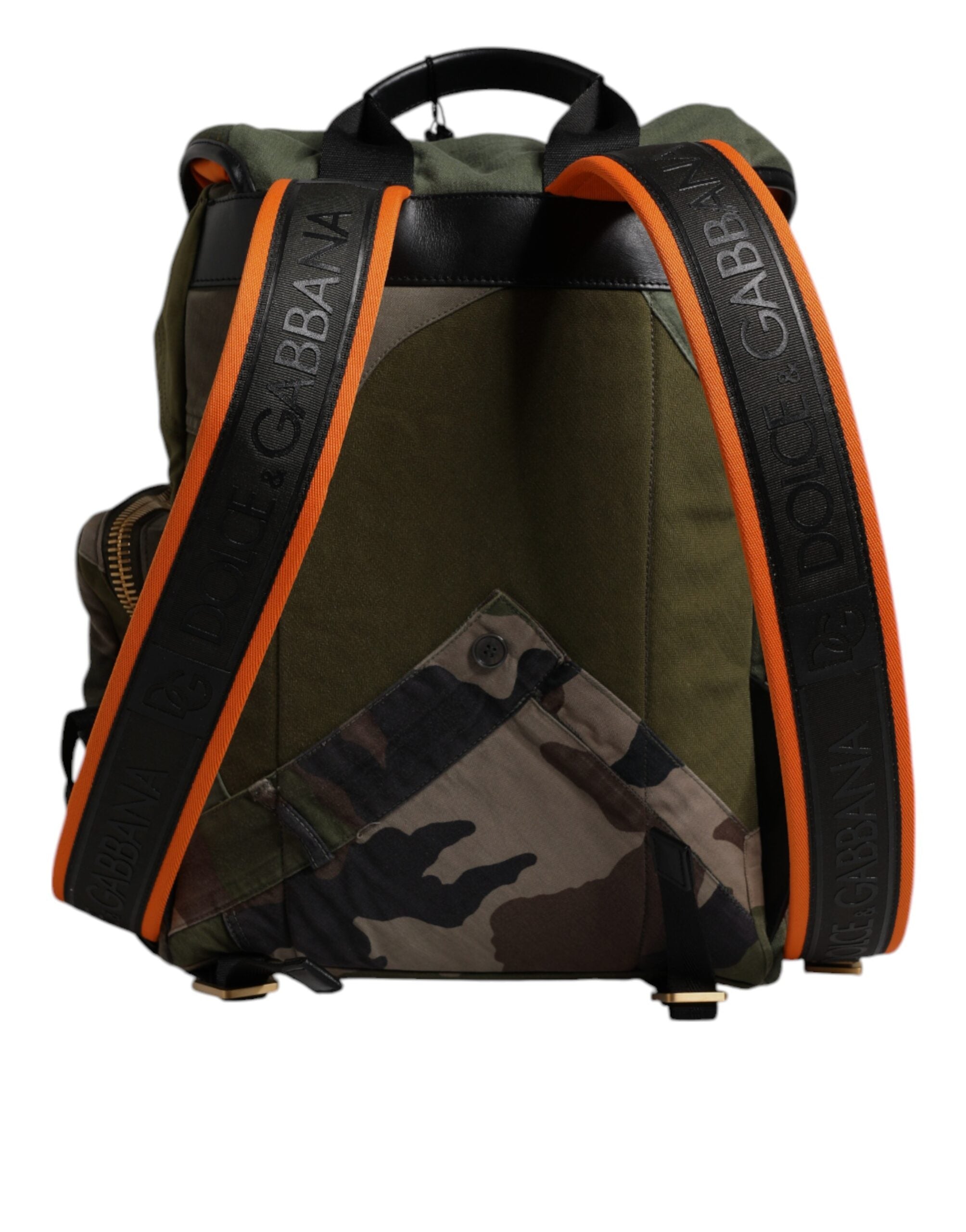 Sac à dos de voyage militaire patchwork vert Dolce &amp; Gabbana