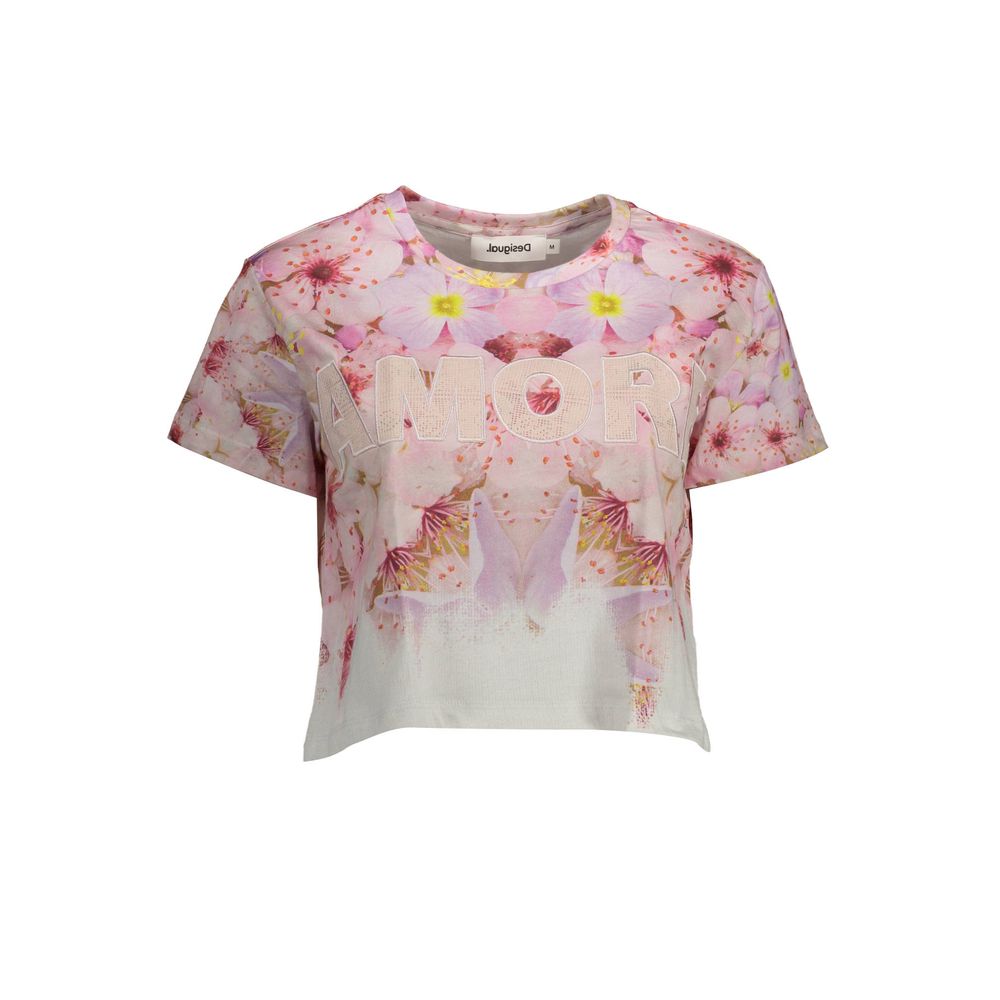 T-shirt femme Desigual en coton rose