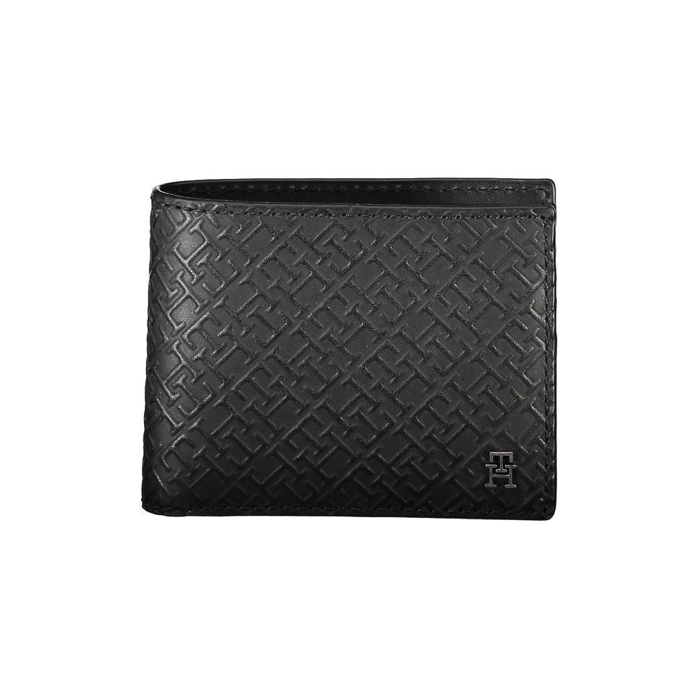 Portefeuille double carte élégant en cuir Tommy Hilfiger avec détails contrastés