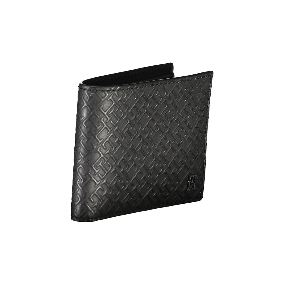Portefeuille double carte élégant en cuir Tommy Hilfiger avec détails contrastés