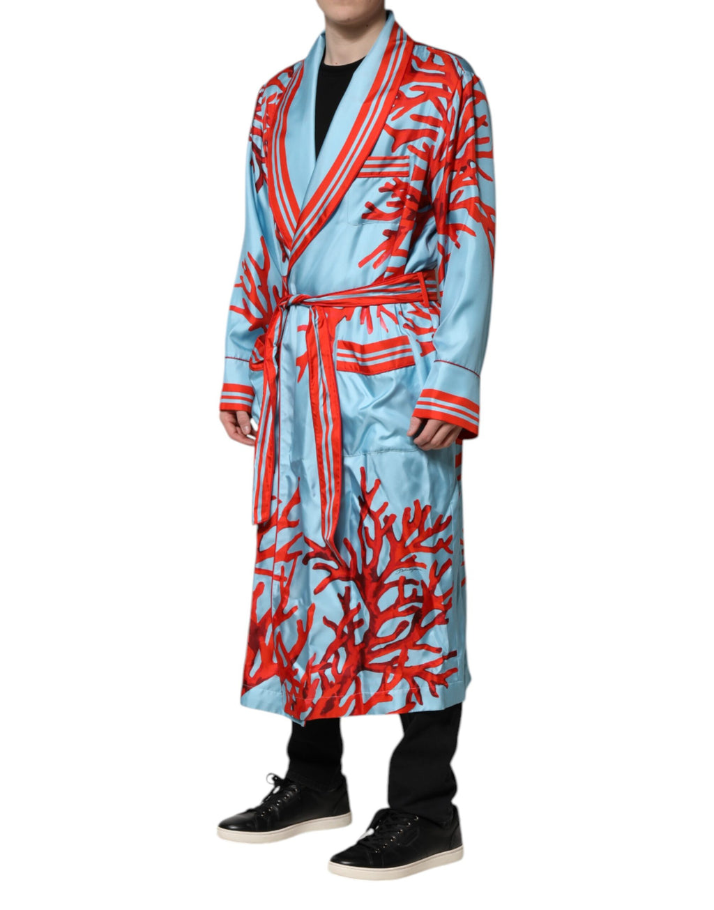 Dolce &amp; Gabbana - Manteau portefeuille à imprimé corail bleu rouge