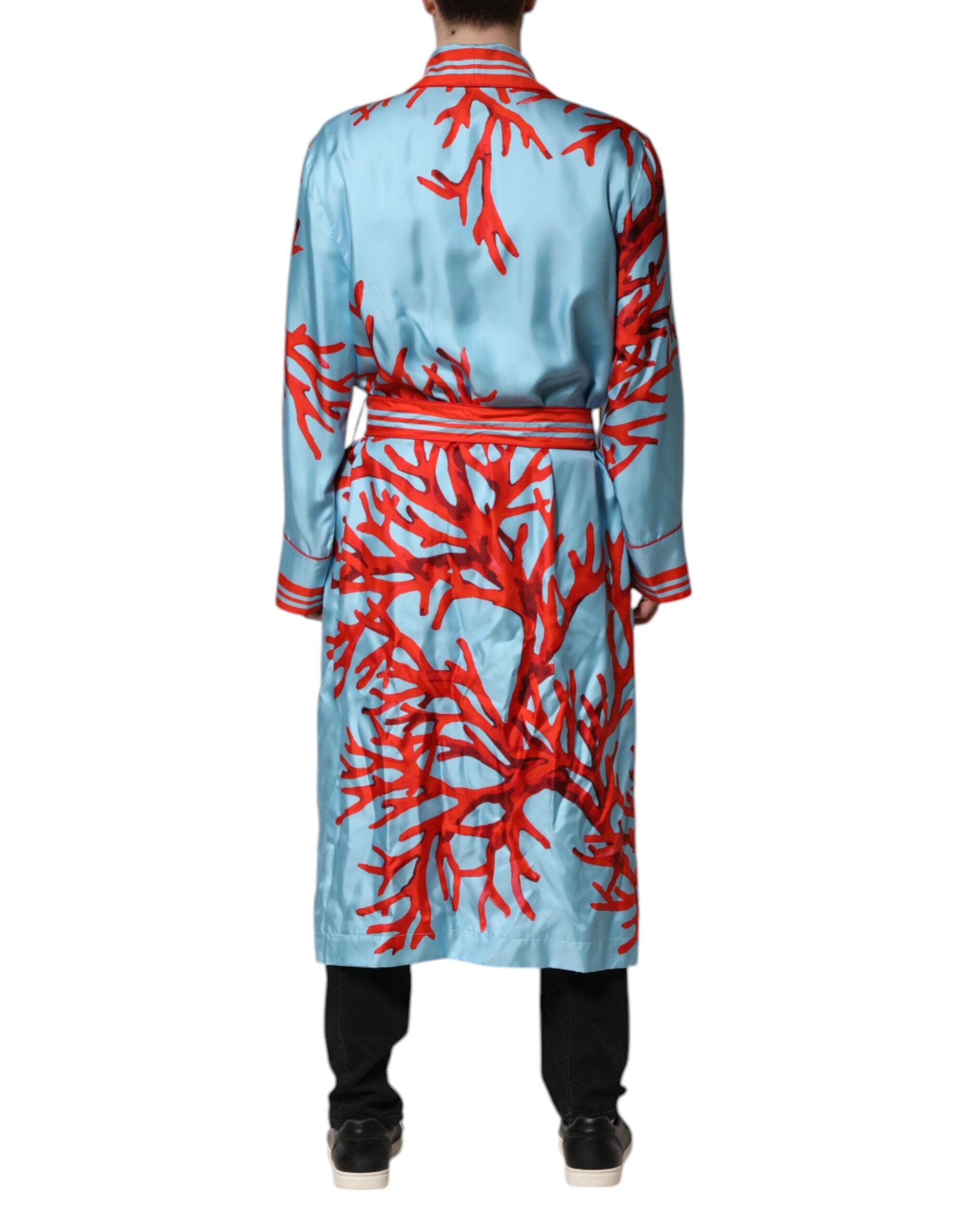 Dolce &amp; Gabbana - Manteau portefeuille à imprimé corail bleu rouge
