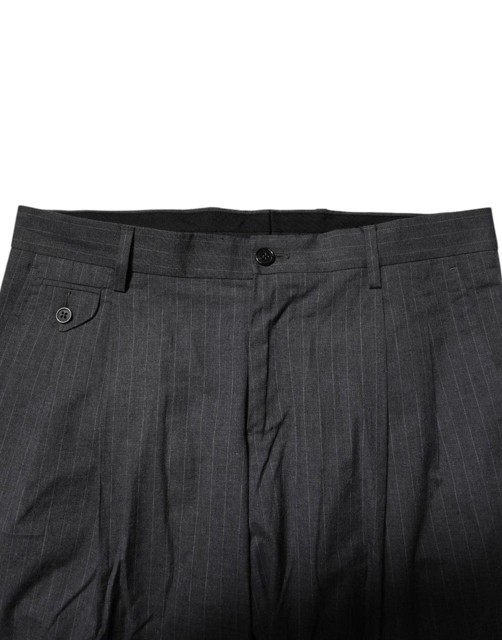 Pantalon habillé en coton à rayures grises Dolce &amp; Gabbana