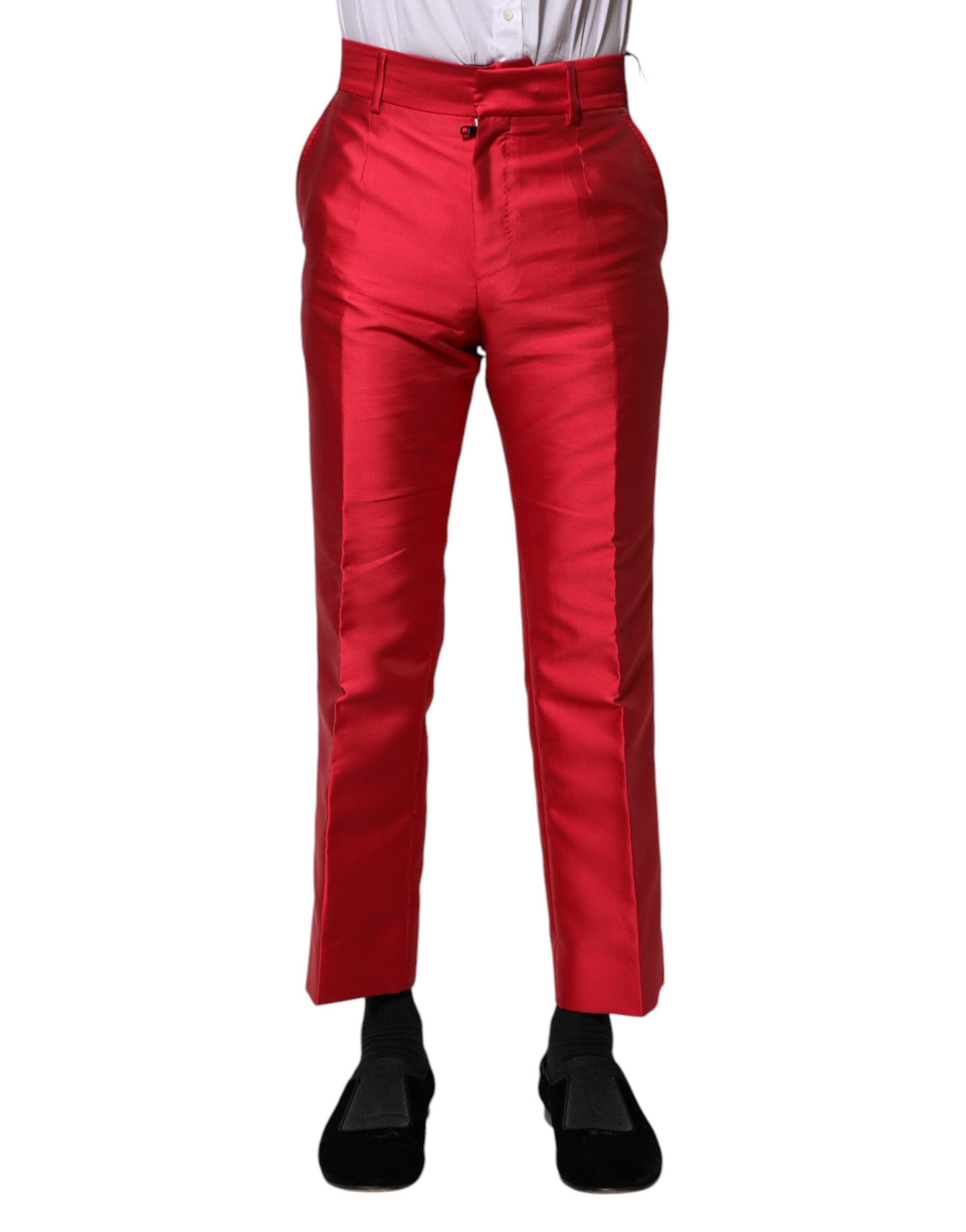 Pantalon court en polyester rouge Dolce &amp; Gabbana