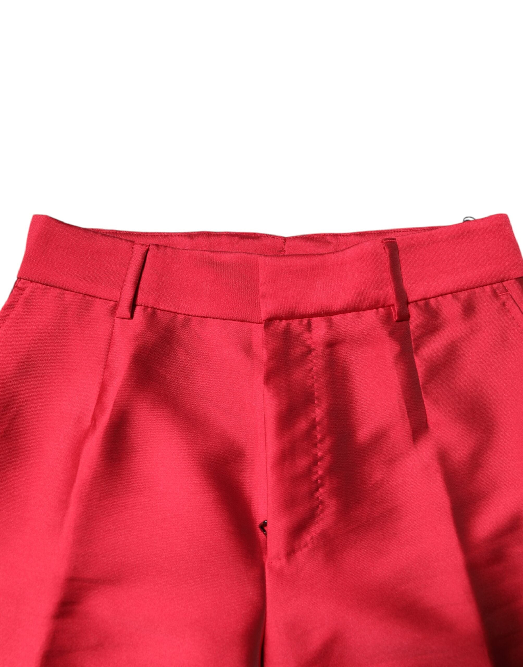 Pantalon court en polyester rouge Dolce &amp; Gabbana